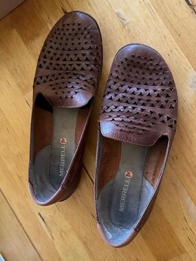 MERRELL Mimix Romp women's Flat leather shoes, Tan, sz 9 US